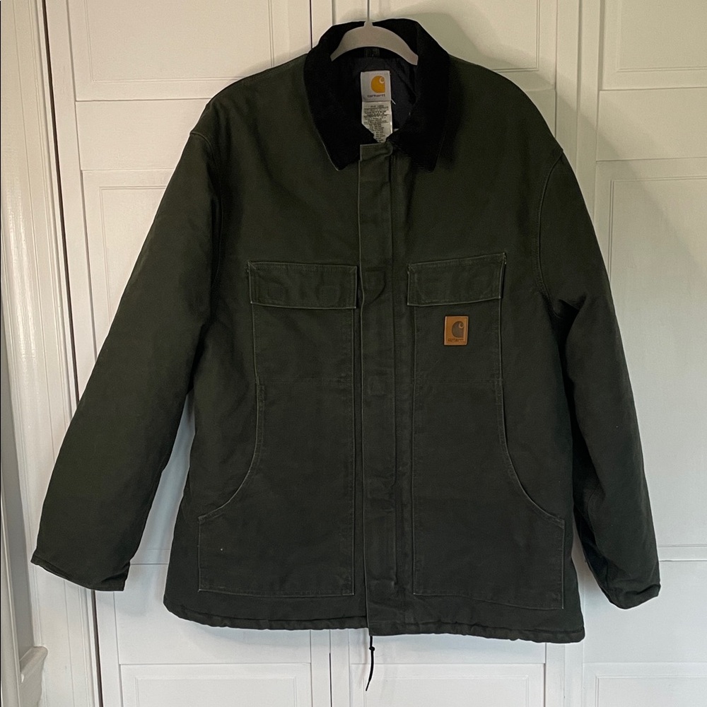Carhartt C26 Dark Moss Arctic Jacket with Corduroy Collar SzXL